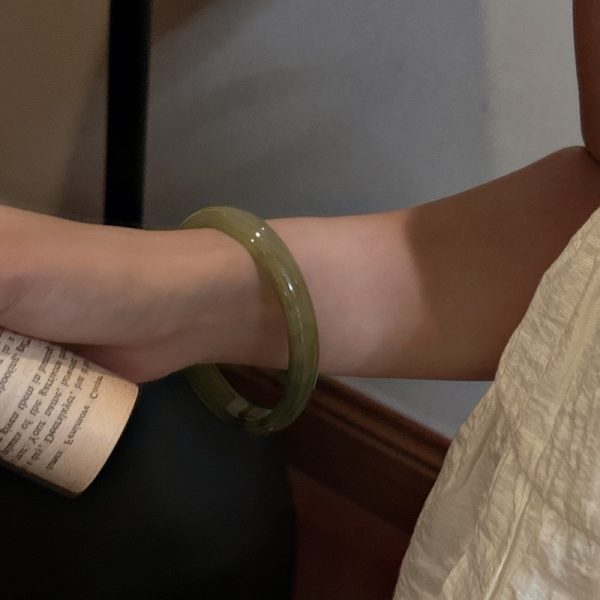 Wholesale Natural Gemstone Green Agate Bangle - Image 5