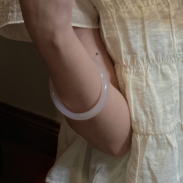 Wholesale Natural Gemstone White Agate Bangle - Image 4