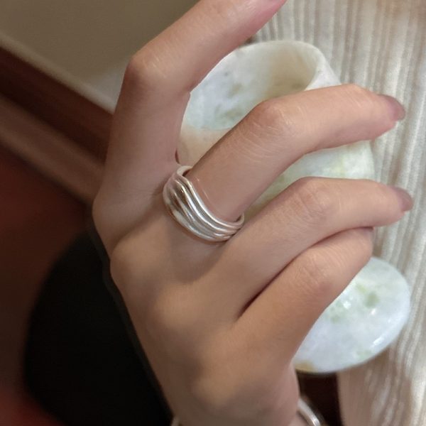 Wholesale 925 Sterling Silver Matte Streamlined Ring - Image 3