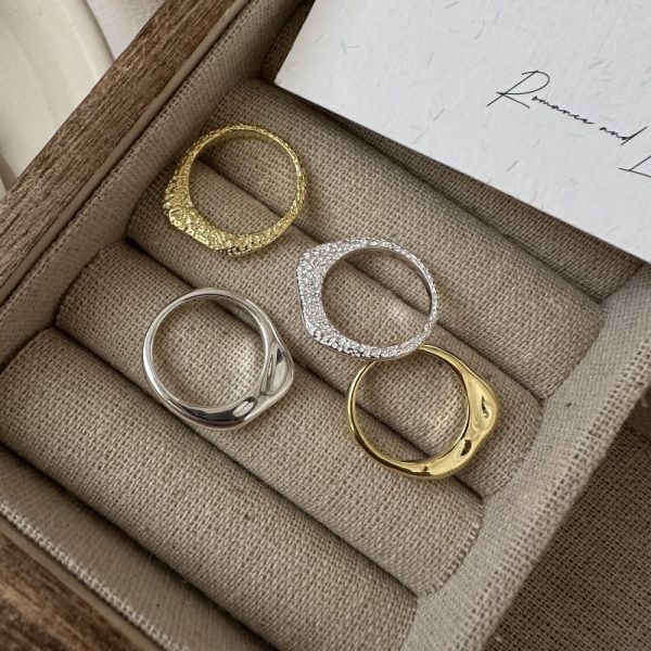 Wholesale 925 Sterling Silver Hammer Finish Ring