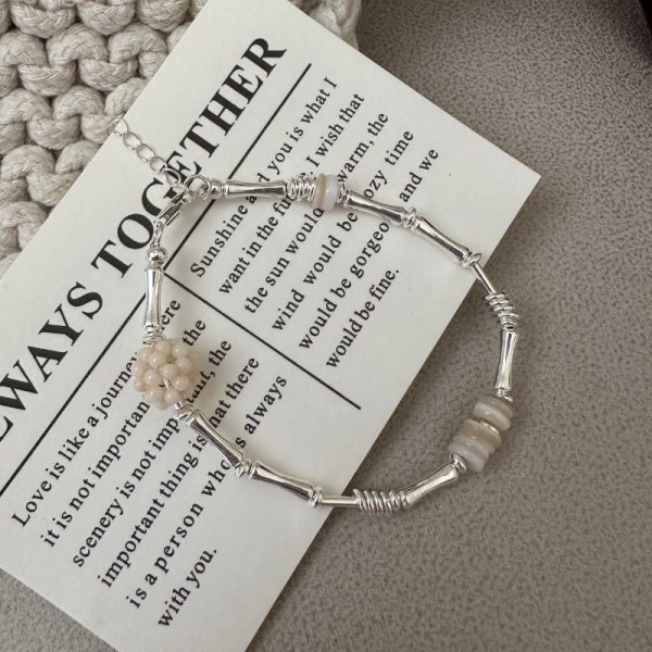 Wholesale 925 Sterling Silver Mother Of Pearl  Bead Bracelet - Image 2