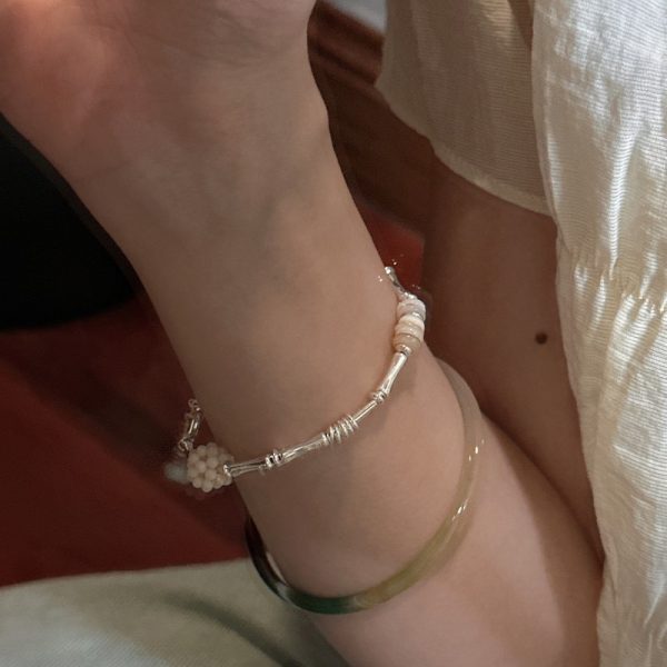 Wholesale 925 Sterling Silver Mother Of Pearl  Bead Bracelet - Image 3