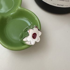 Wholesale 925 Sterling Silver Chunky Flower Ring