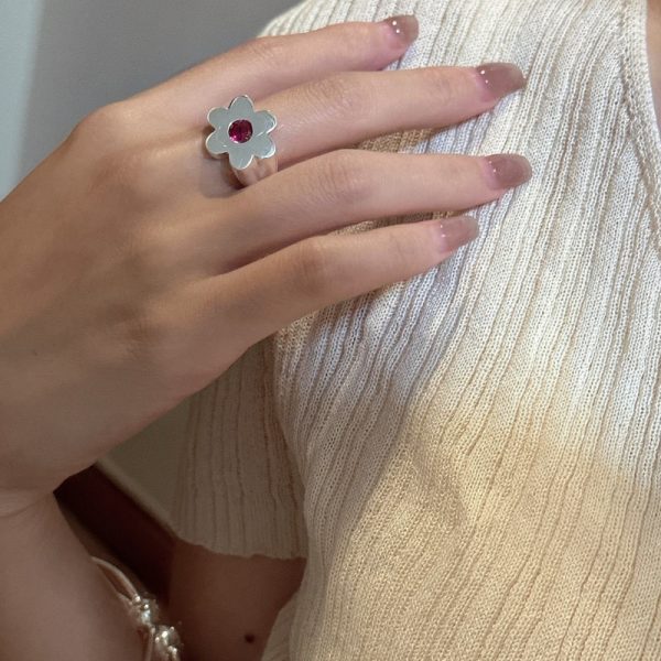 Wholesale 925 Sterling Silver Chunky Flower Ring - Image 3