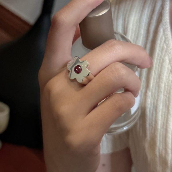 Wholesale 925 Sterling Silver Chunky Flower Ring - Image 5