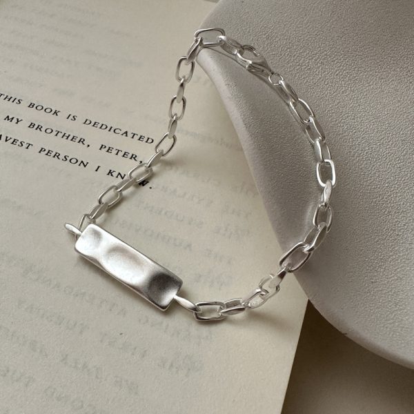 Wholesale 925 Sterling Silver Matte Textured Bracelet