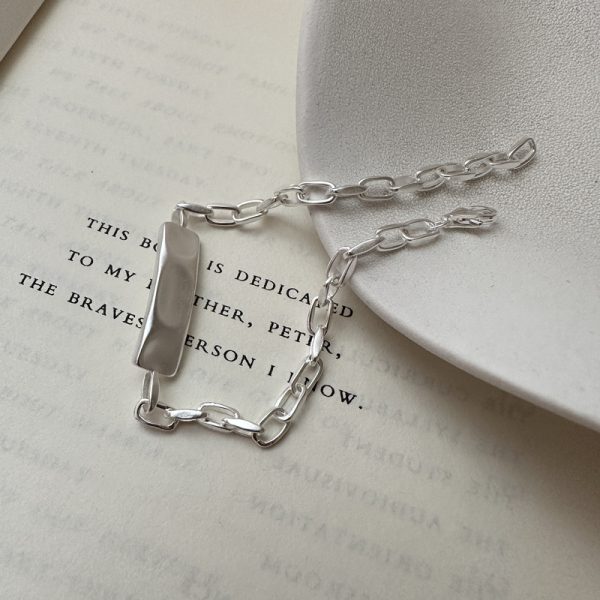 Wholesale 925 Sterling Silver Matte Textured Bracelet - Image 2