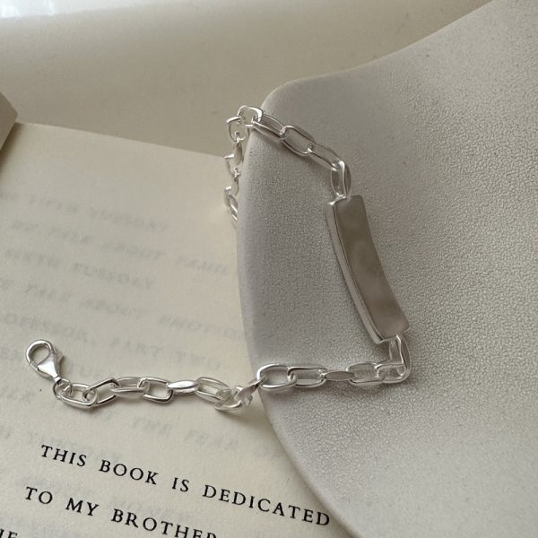 Wholesale 925 Sterling Silver Matte Textured Bracelet - Image 3
