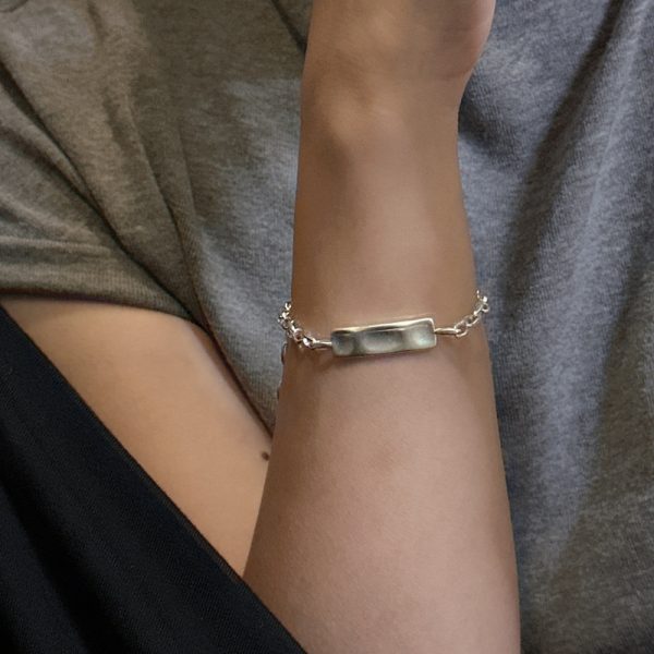 Wholesale 925 Sterling Silver Matte Textured Bracelet - Image 5
