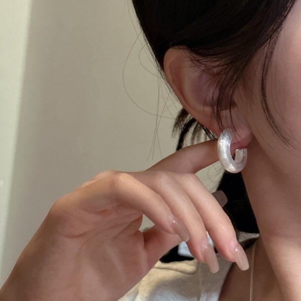 Wholesale 925 Sterling Silver Line Hoop Earrings - Image 6