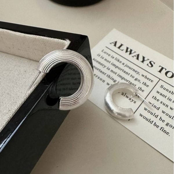 Wholesale 925 Sterling Silver Line Hoop Earrings - Image 3
