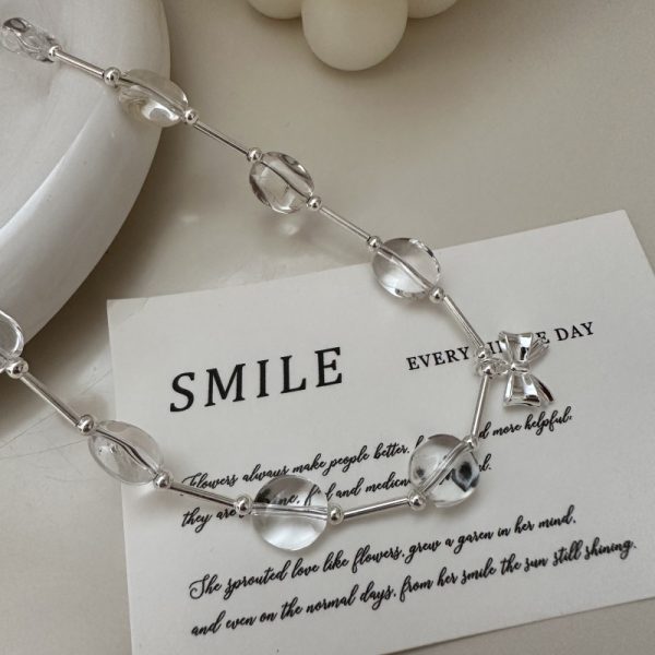 Wholesale 925 Sterling Silver Rock Crystal Quartz Butterfly Necklace & Bracelet - Image 2