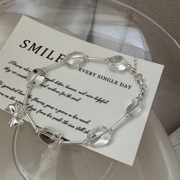Wholesale 925 Sterling Silver Rock Crystal Quartz Butterfly Necklace & Bracelet - Image 3
