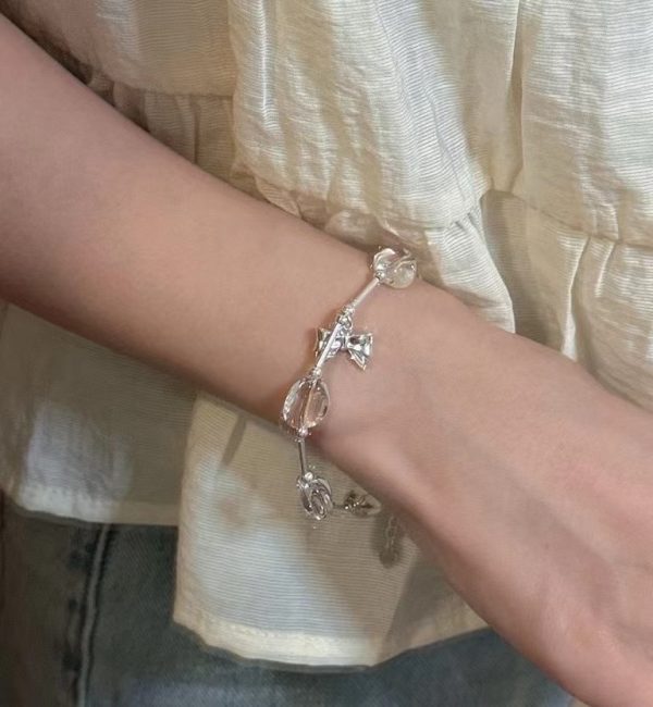 Wholesale 925 Sterling Silver Rock Crystal Quartz Butterfly Necklace & Bracelet - Image 6