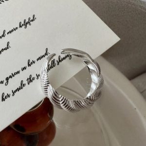 Wholesale 925 Sterling Silver Textured Croissant Ring