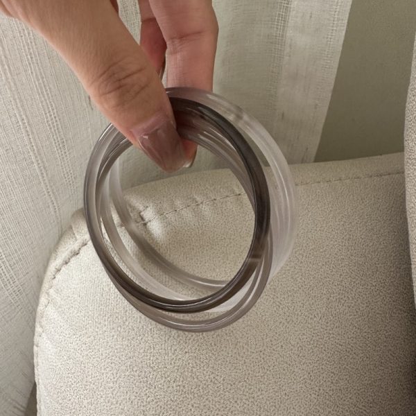 Wholesale Natural Gemstone Grey Agate Bangle - Image 2