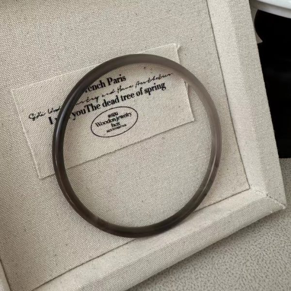 Wholesale Natural Gemstone Grey Agate Bangle - Image 6