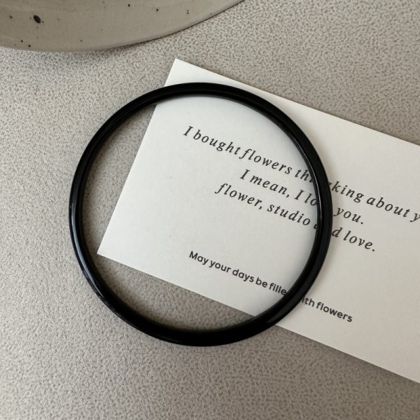 Wholesale Natural Gemstone Black Agate Bangle - Image 2