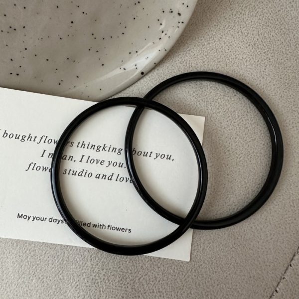 Wholesale Natural Gemstone Black Agate Bangle - Image 3