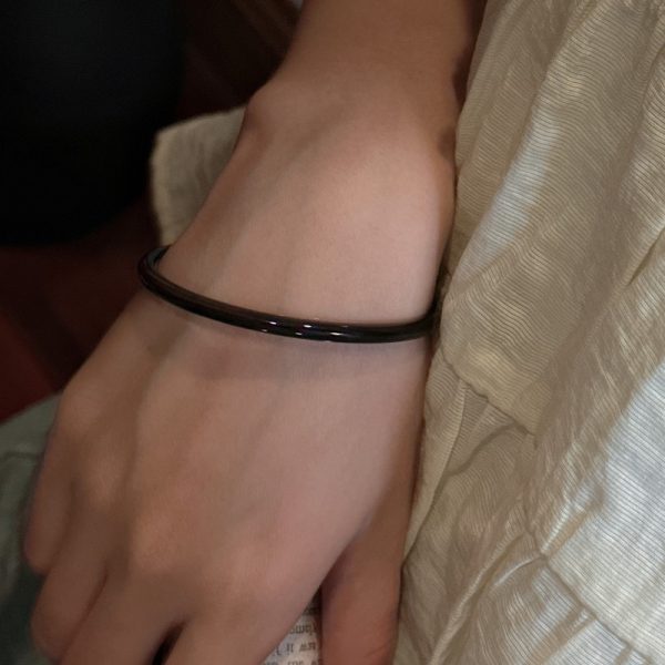Wholesale Natural Gemstone Black Agate Bangle - Image 4