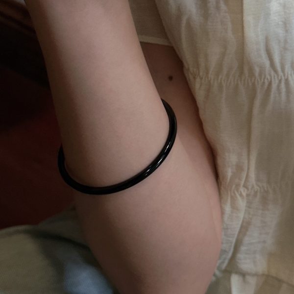Wholesale Natural Gemstone Black Agate Bangle - Image 6
