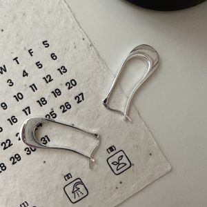 Wholesale 925 Sterling Silver U-shape Buckle Earrings