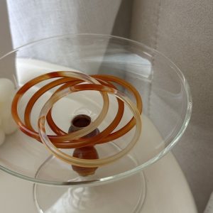 Wholesale Natural Gemstone Fancy Red Agate Bangle