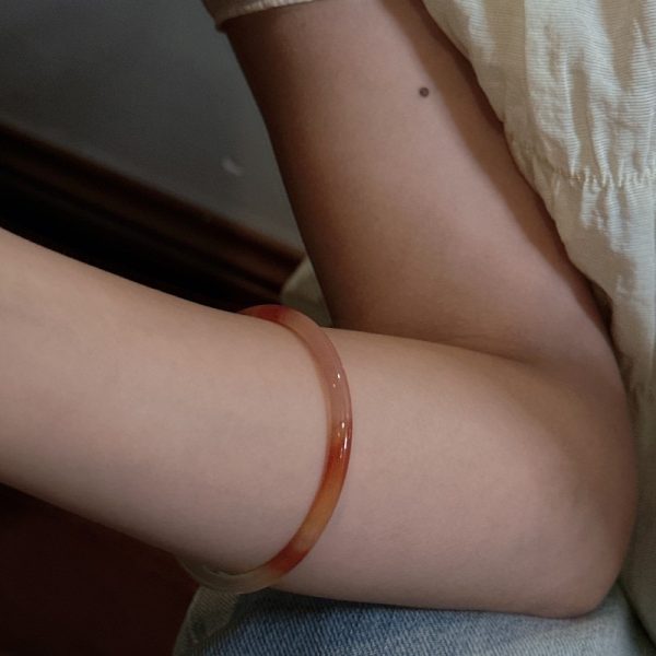 Wholesale Natural Gemstone Fancy Red Agate Bangle - Image 4