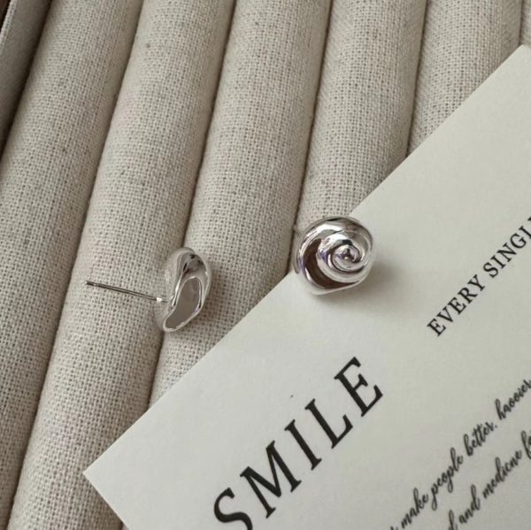 Wholesale 925 Sterling Silver Snail Stud Earrings - Image 2
