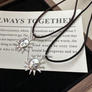 Wholesale 925 Sterling Silver Human Face Cord Necklace