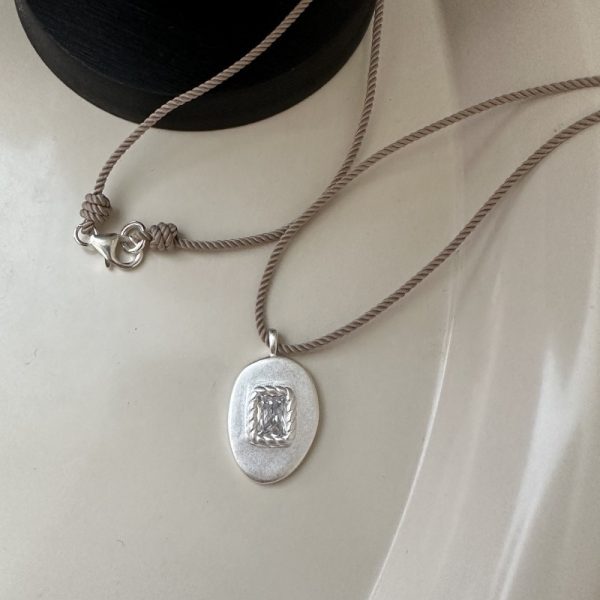 Wholesale 925 Sterling Silver Matte Zircon Cord Necklace - Image 3