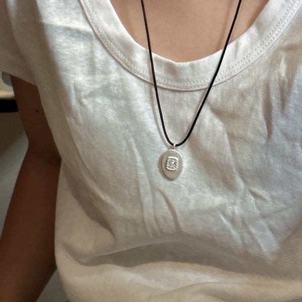 Wholesale 925 Sterling Silver Matte Zircon Cord Necklace - Image 5