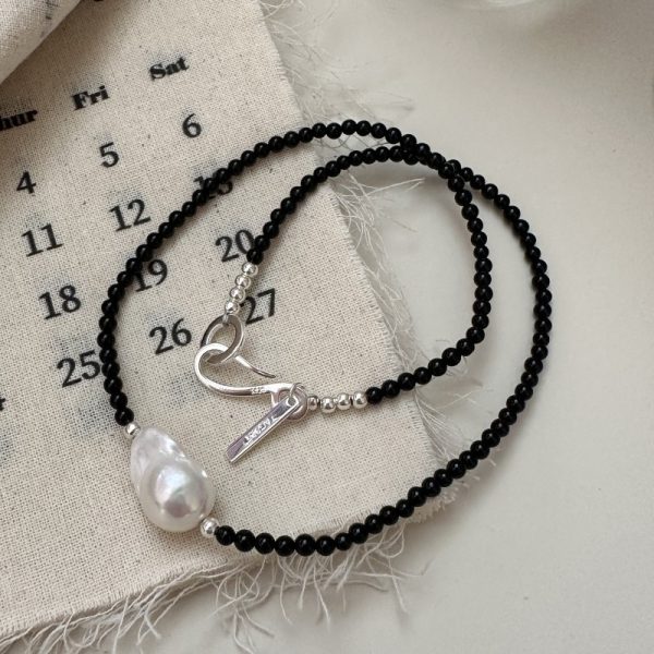 Wholesale 925 Sterling Silver Baroque Pearl Necklace