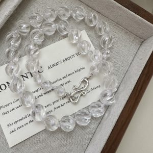 Wholesale 925 Sterling Silver Rock Crystal Quartz Necklace