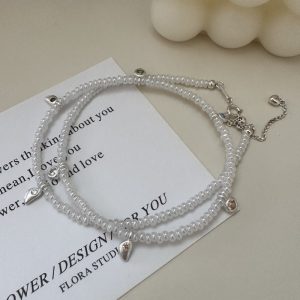 Wholesale 925 Sterling Silver Vintage Color Zirconium Czech Bead Necklace