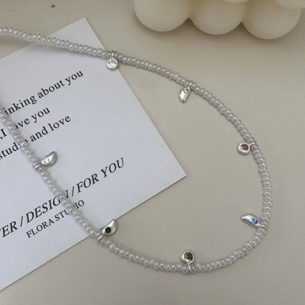 Wholesale 925 Sterling Silver Vintage Color Zirconium Czech Bead Necklace - Image 2