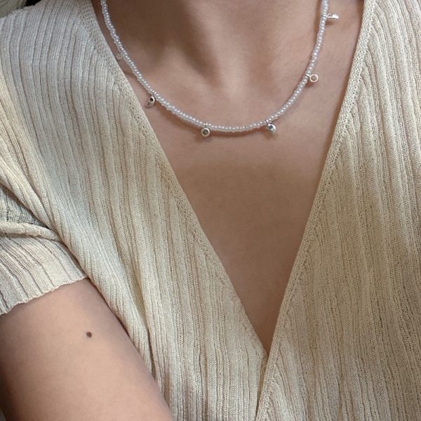 Wholesale 925 Sterling Silver Vintage Color Zirconium Czech Bead Necklace - Image 4