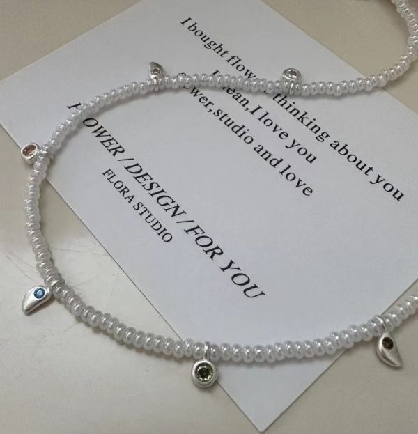 Wholesale 925 Sterling Silver Vintage Color Zirconium Czech Bead Necklace - Image 3