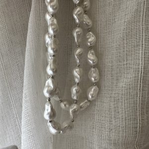 Wholesale 925 Sterling Silver Baroque Pearl Necklace