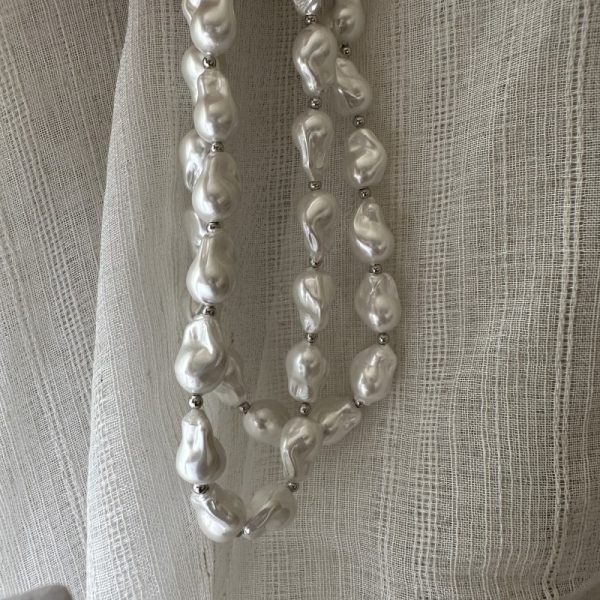 Wholesale 925 Sterling Silver Baroque Pearl Necklace