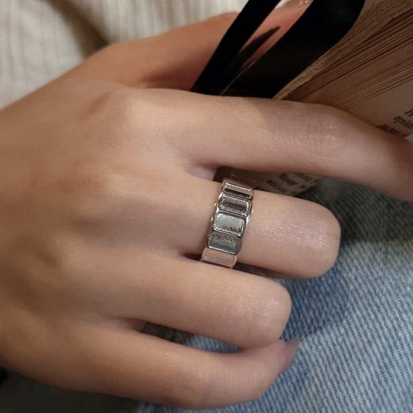 Wholesale 925 Sterling Silver Rectangular Ring - Image 4