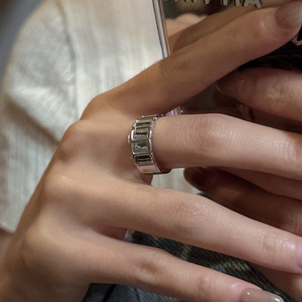 Wholesale 925 Sterling Silver Rectangular Ring - Image 5