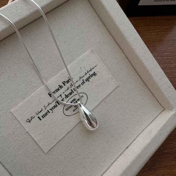 Wholesale 925 Sterling Silver Adjustable Teardrop Necklace - Image 3