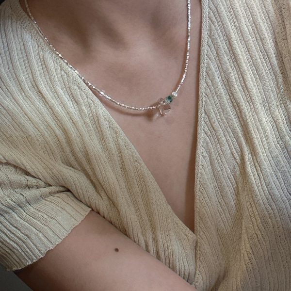 Wholesale 925 Sterling Silver Broken Silver White Crystal Necklace - Image 4