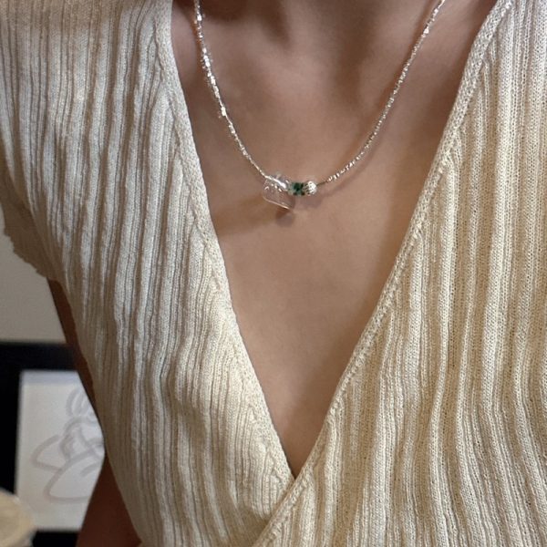 Wholesale 925 Sterling Silver Broken Silver White Crystal Necklace - Image 6