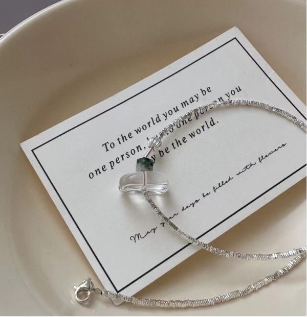 Wholesale 925 Sterling Silver Broken Silver White Crystal Necklace - Image 2
