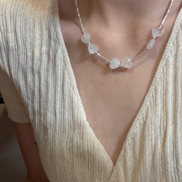 Wholesale 925 Sterling Silver White Agate Bow Necklace & bracelet - Image 5
