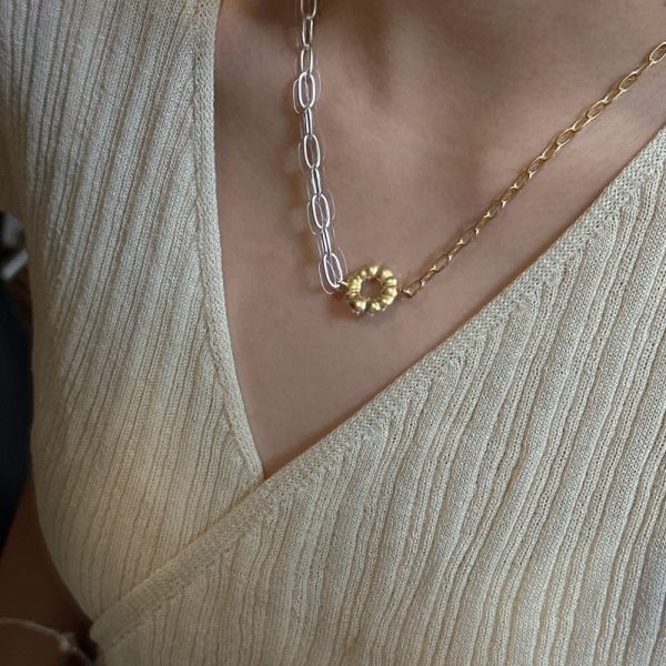 Wholesale 925 Sterling Silver Gold & Silver Flower Necklace - Image 6