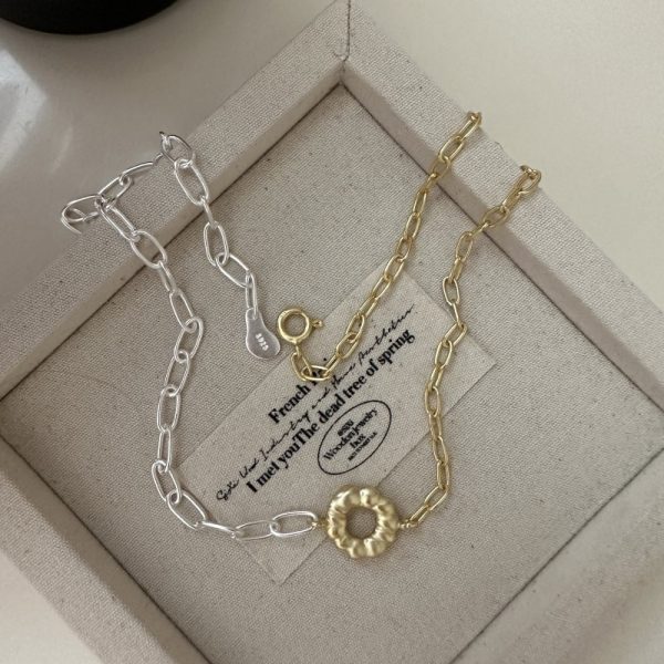 Wholesale 925 Sterling Silver Gold & Silver Flower Necklace - Image 2