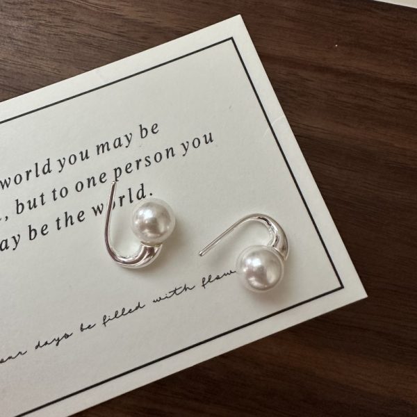 Wholesale 925 Sterling Silver Basic Pearl Earrings